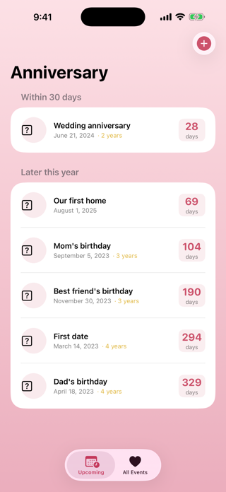 Anniversary Date Reminder Screenshot 3 of 3