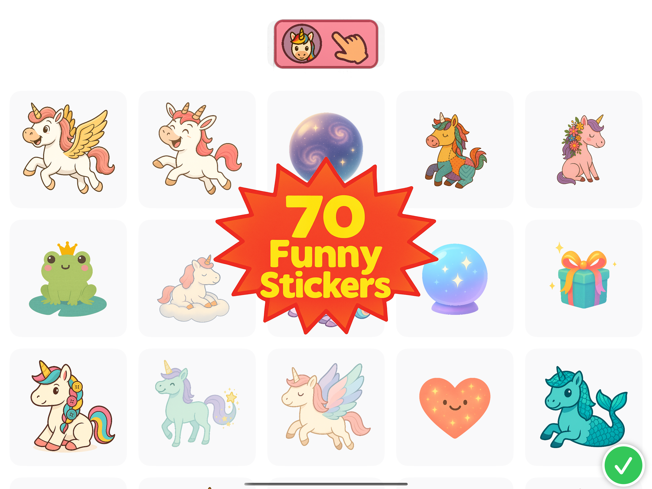 Unicorn Sticker Games for Kids