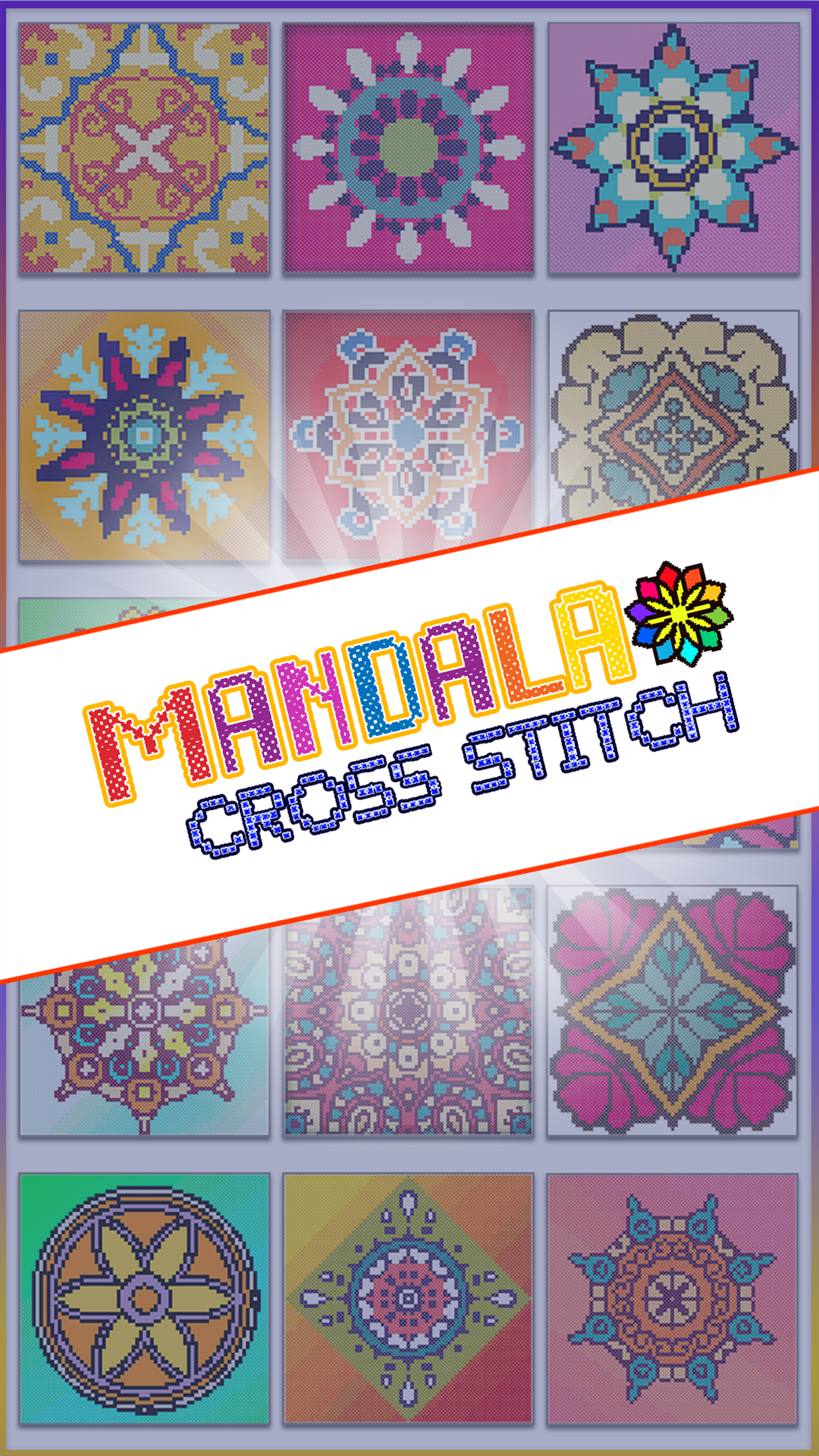 Mandala Cross Stitch Coloring