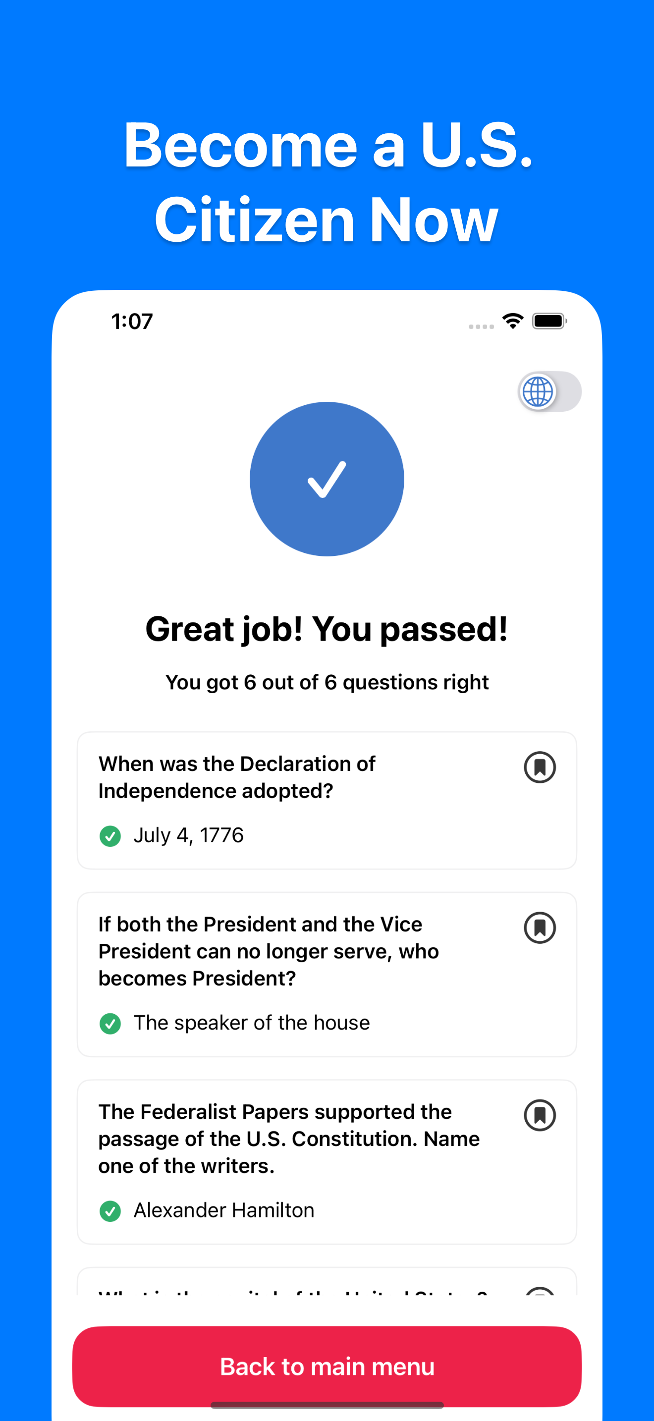 Citizenry: USCIS Civics Test