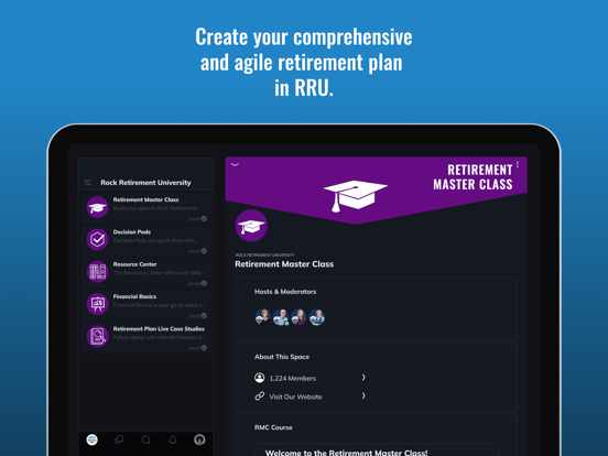 Rock Retirement Club iPad screenshot 1 - Education app