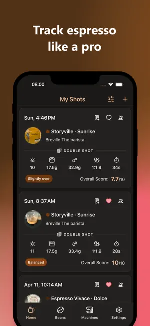 EspressoLog - Shot tracker screenshot 1