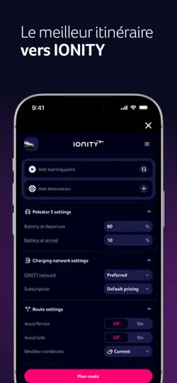 Capture d'écran de IONITY sur iPhone 5