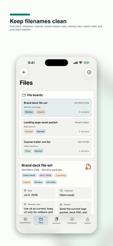 Client File Version Board screenshot