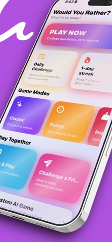 Would You Rather Gametime AI iPhone screenshot