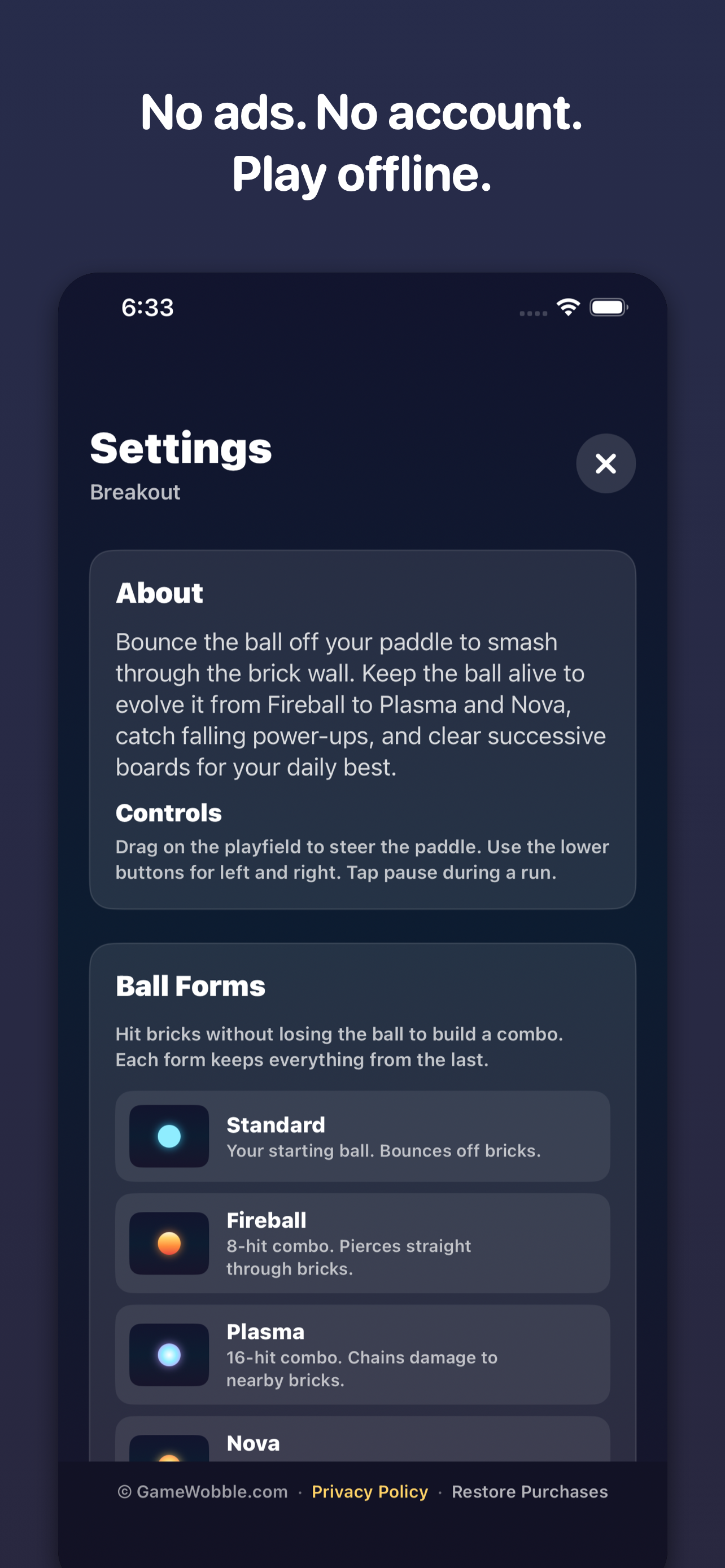 Breakout - GameWobble screenshot 10