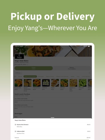Yang's Asian Bistro iPad screenshot