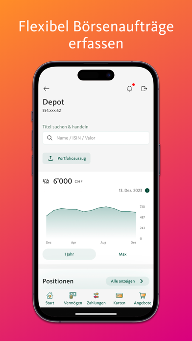 Migros Bank E-Banking Screenshot