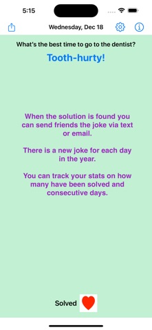 Dad Jokes Daily Puzzle iPhone screenshot