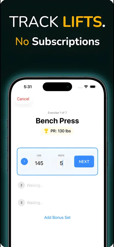 LiftKit: Gym Workout Log screenshot 1