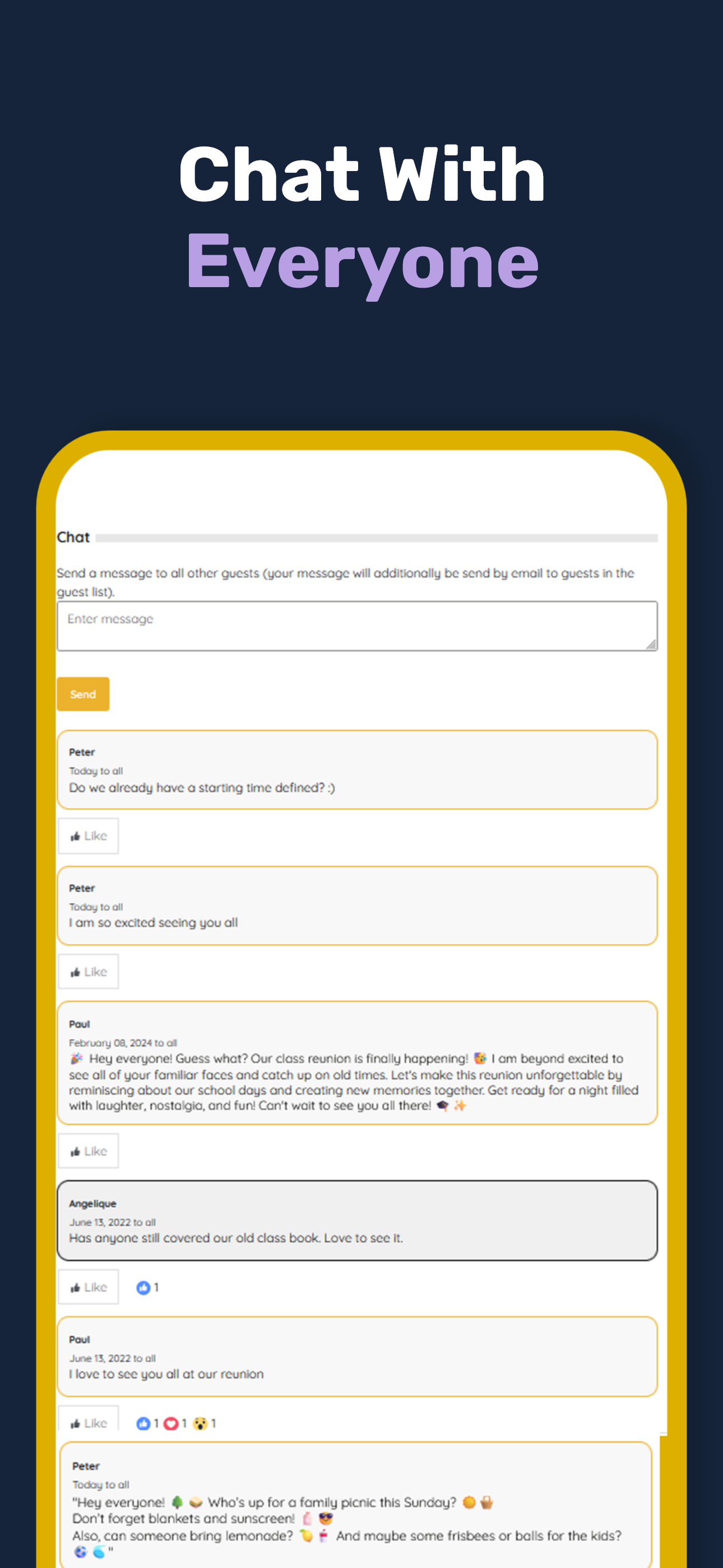 Joynly Reunion Planner