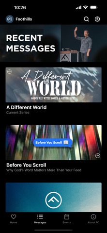 Foothills Church app screenshot 2
