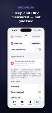 Stackwise: Supplement Tracker iPhone screenshot