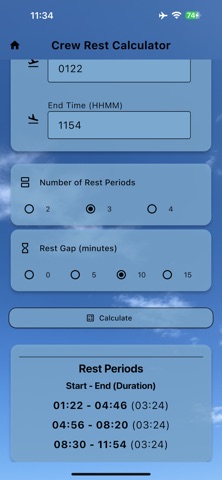 Time Calculator App screenshot