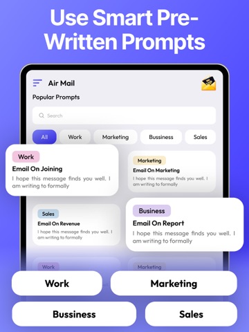 AI Email Generator - Air Mail iPad screenshot