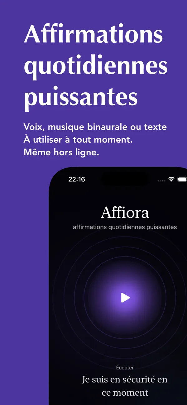 Screenshot #1 pour Affiora: affirmations du jour