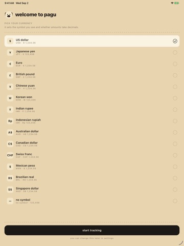 pagu — expense tracker iPad screenshot