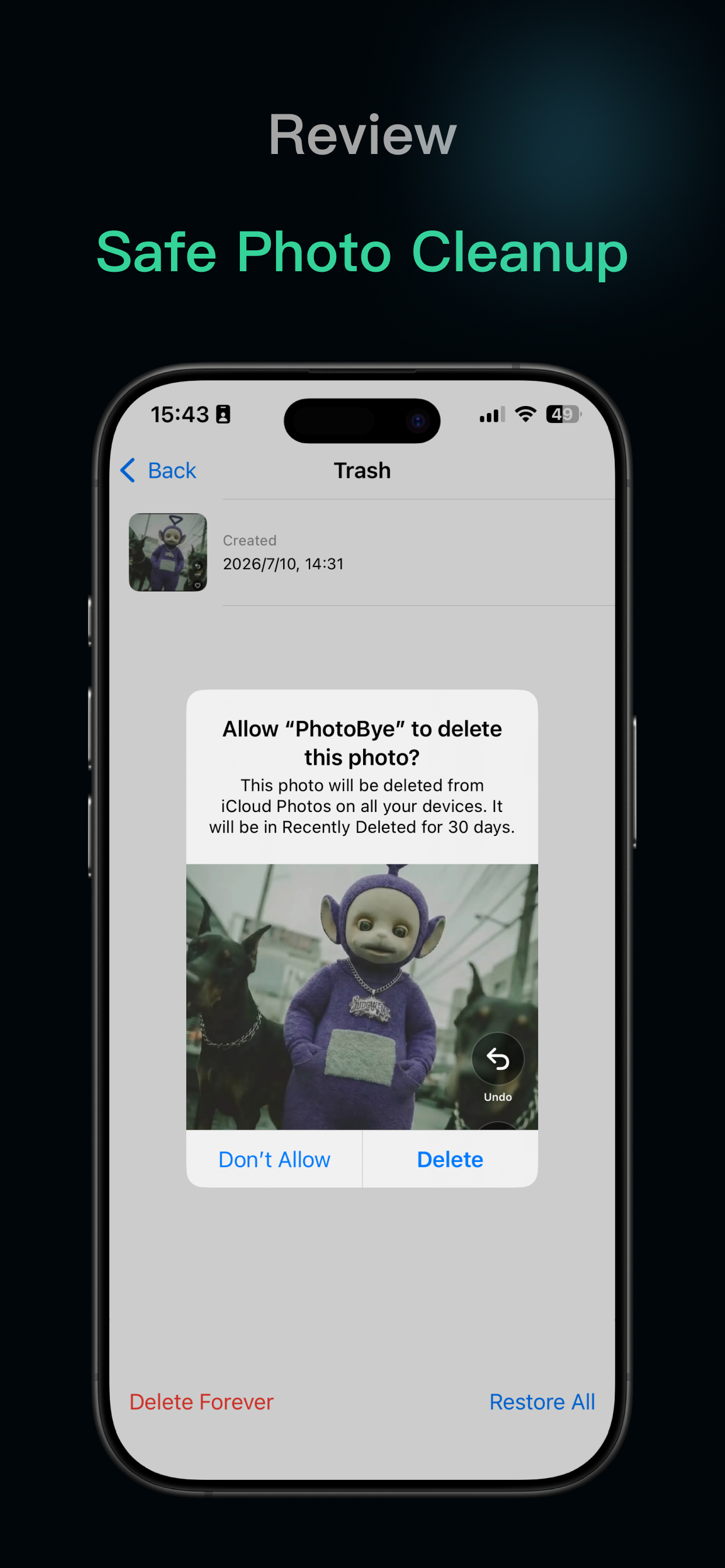 PhotoBye - Swipe. Keep. Bye. screenshot 3