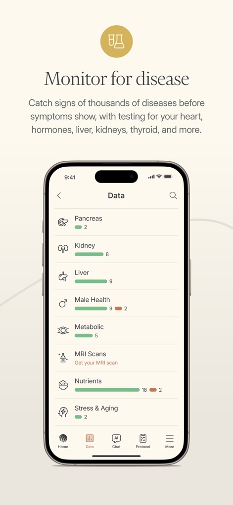 Function Health - This tool organizes health data into distinct categories such as Pancreas and Kidney health, enabling users to proactively monitor for early signs of various diseases and conditions.