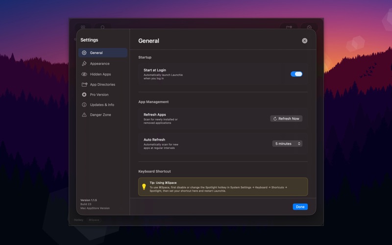 App screenshot