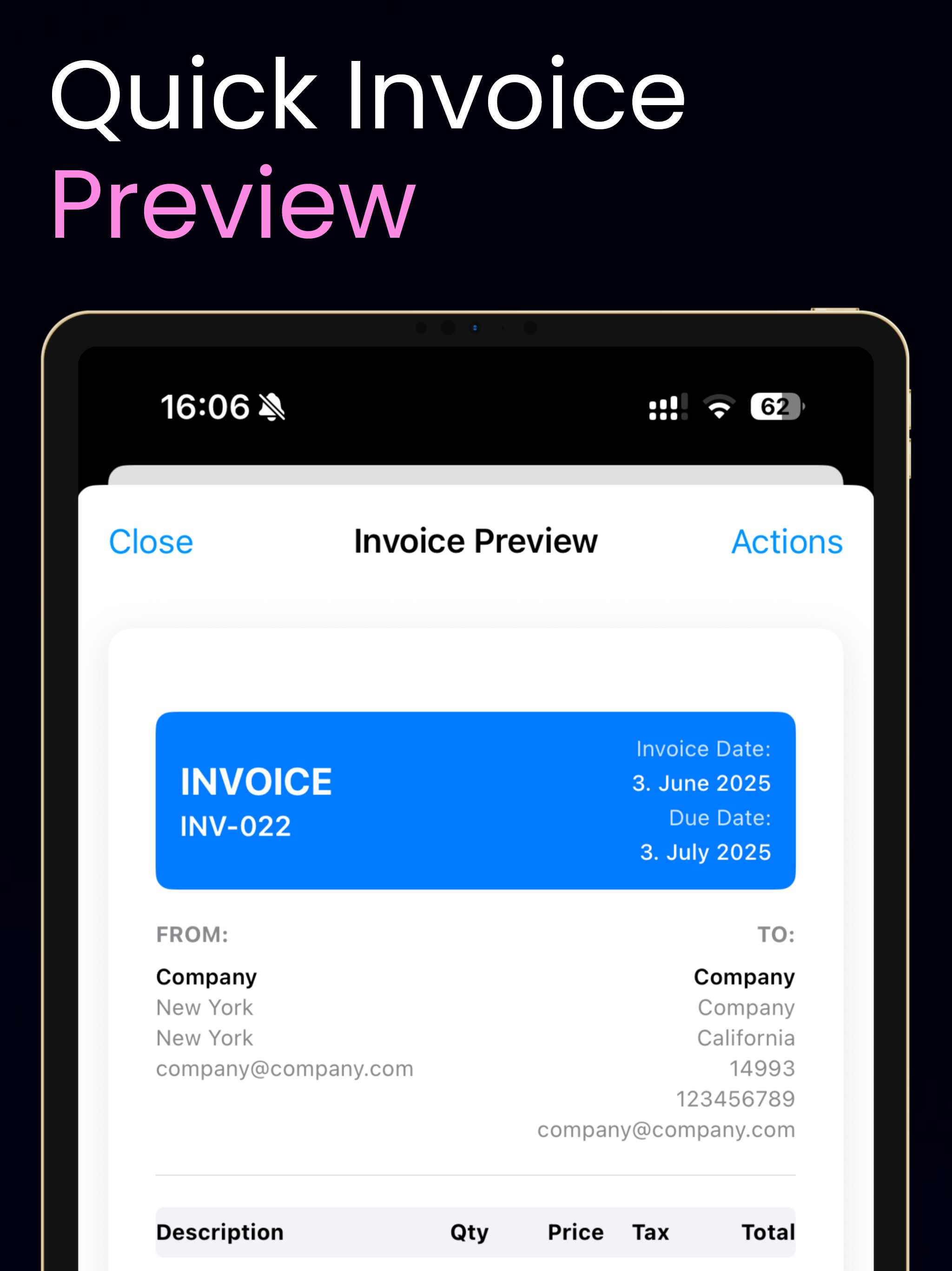 Simplio Invoice Generator