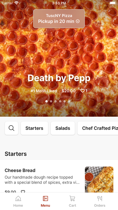TuscNY Pizza iPhone screenshot 2 - Food & Drink app