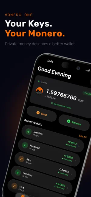 Monero One screenshot 1