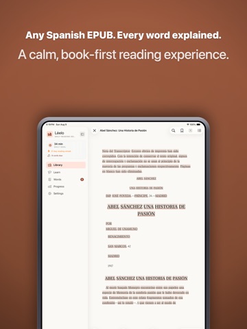 Léelo: Spanish EPUB Reader iPad screenshot