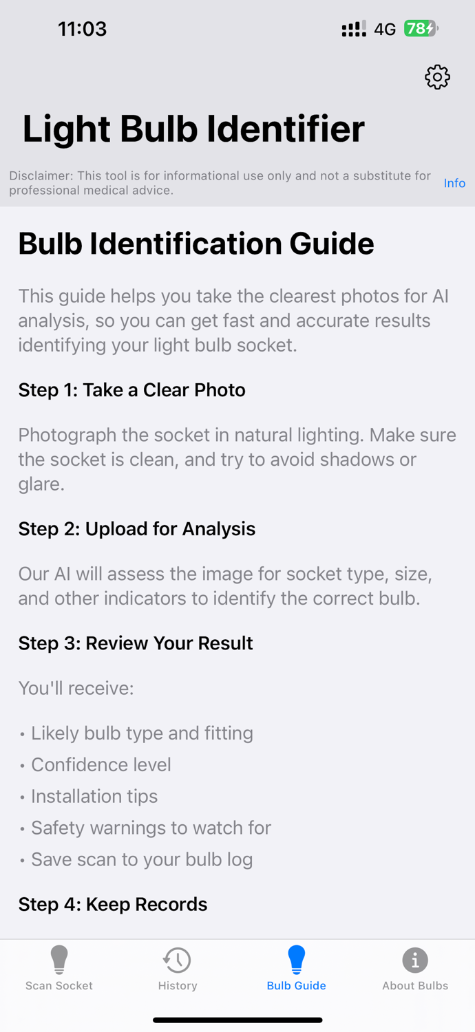 Light Bulb  Lamp Identifier