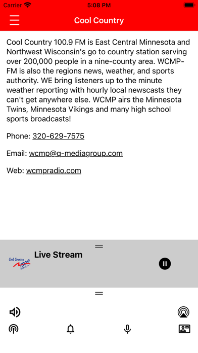 Cool Country WCMP-FM iPhone screenshot 3 - Entertainment app