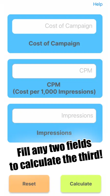 CPM Calculator screenshot 1 of 3