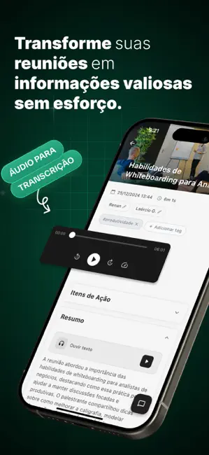 Anotar: Gravador para Reuniões iPhone screenshot 1