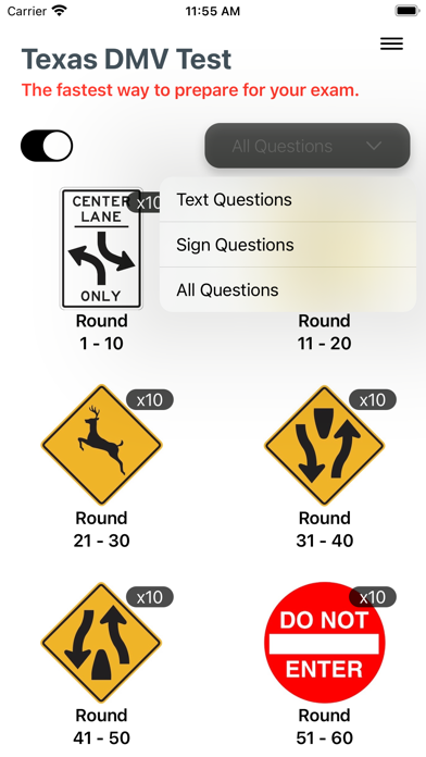 Texas DMV Practice 2025 Screenshot