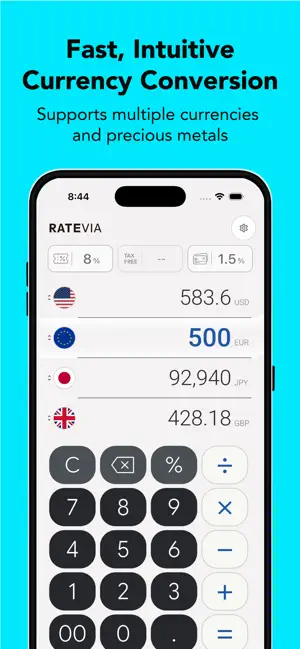 Currency Converter - RATEVIA screenshot 1