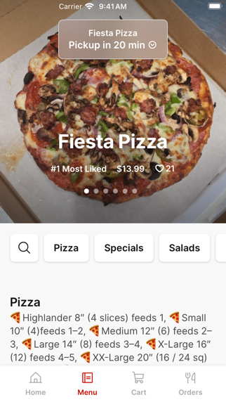 Fiesta Pizza Upland iPhone screenshot 2 - Food & Drink app