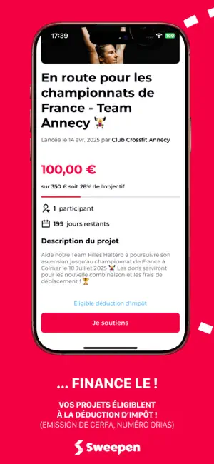 Sweepen - Financez votre Sport screenshot 4
