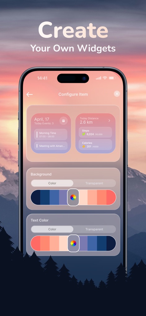 Thematic - Top Color Widgets - This app empowers users to create their own widgets, offering extensive control over background color customization and text color adjustments.