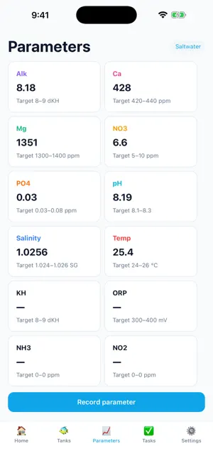 TankPulse: Reef Tank Tracker screenshot 1