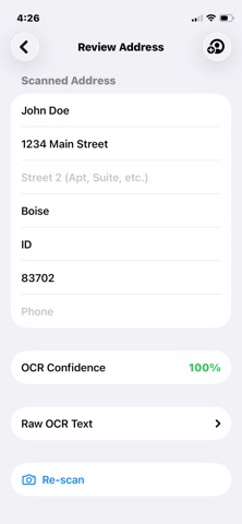 Address Scanner Screenshot 2 of 4