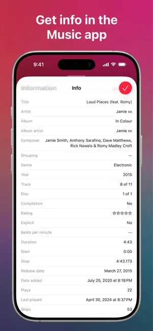 Music Info — Song Metadata 截图