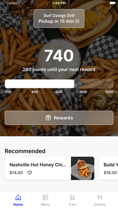 Surf Dawgs Grill To Go iPhone screenshot 1 - Food & Drink app