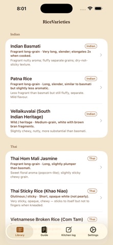 RiceVarieties screenshot