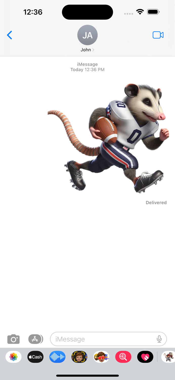 Football Opossum Stickers