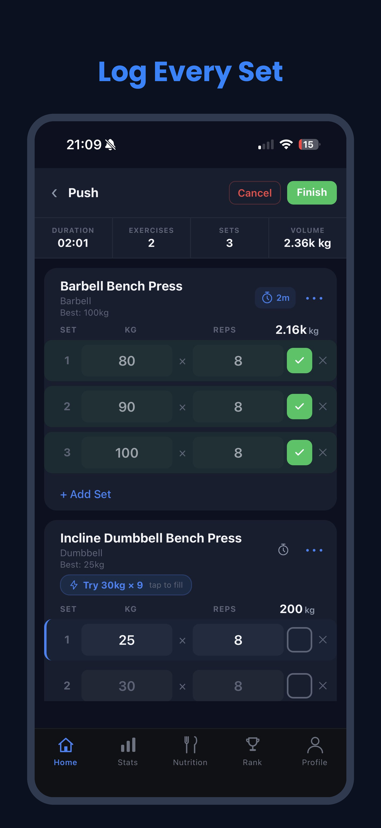 PressLog: AI Gym & Nutrition screenshot 5