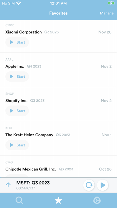 Earnings Calls Screenshot
