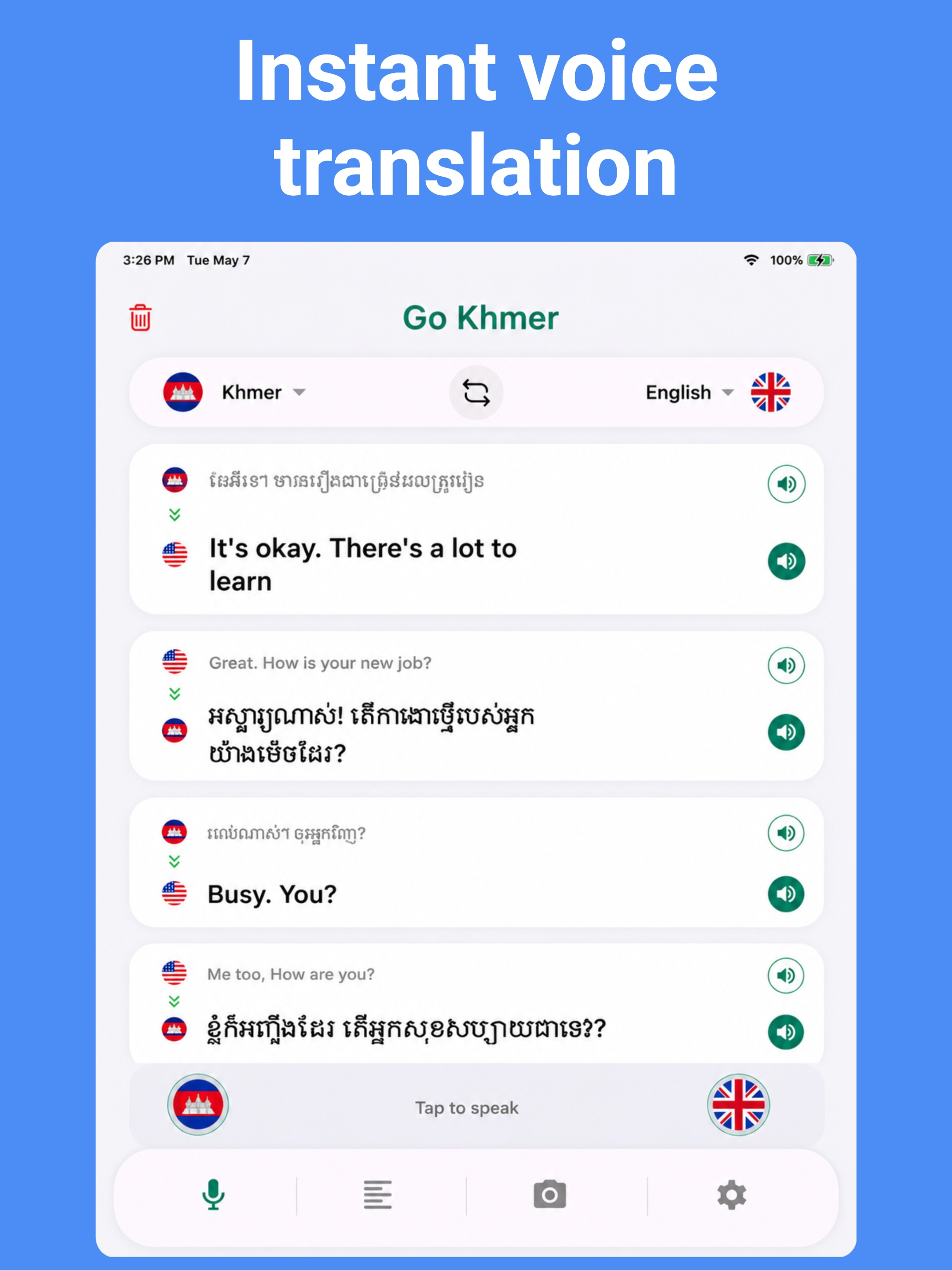 Khmer Translator: Voice, Photo screenshot 7