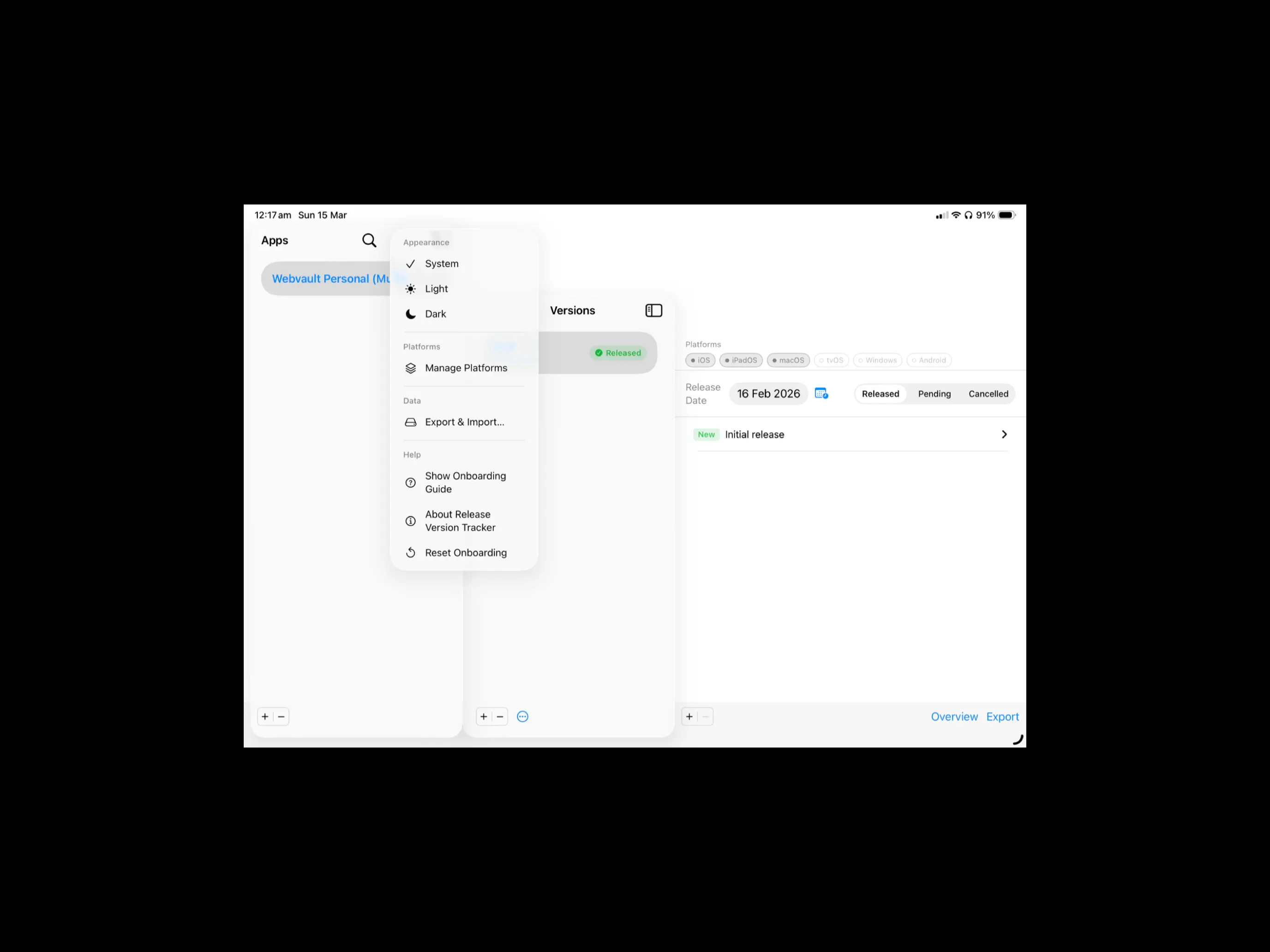 #9. Release Version Tracker (iOS) Podle: Alphaworks