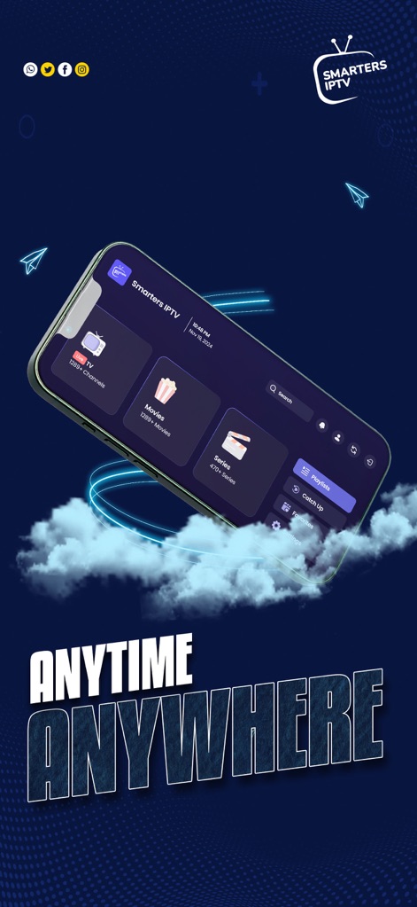 Smarters IPTV Player - Gli utenti possono godere di un accesso istantaneo a un catalogo vastissimo, come mostrato dalle sezioni "TV 1289+ Channels" e "Movies 1289+ Movies", che indicano migliaia di contenuti disponibili.