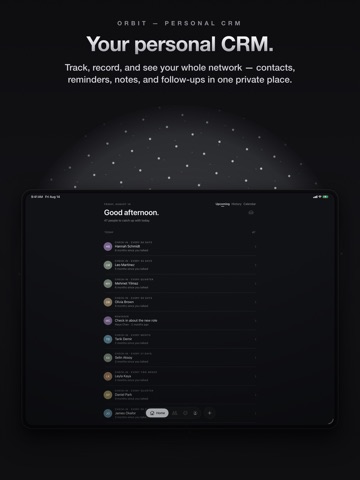 Orbit: Personal CRM & AI iPad screenshot