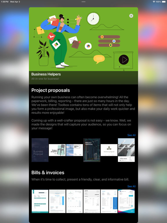 Screenshot #1 for Toolbox for iWork: Templates